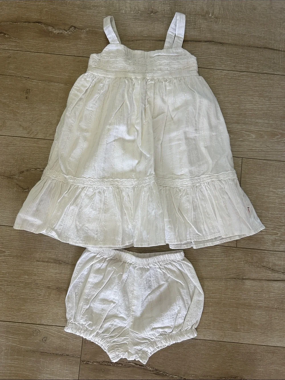 Calvin Klein Jeans Cream Textured A-Line Sundress Set